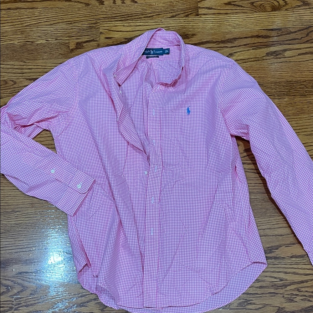 Ralph Lauren Men's Pink Checkered Button Down Shirt - Picture 4 of 4